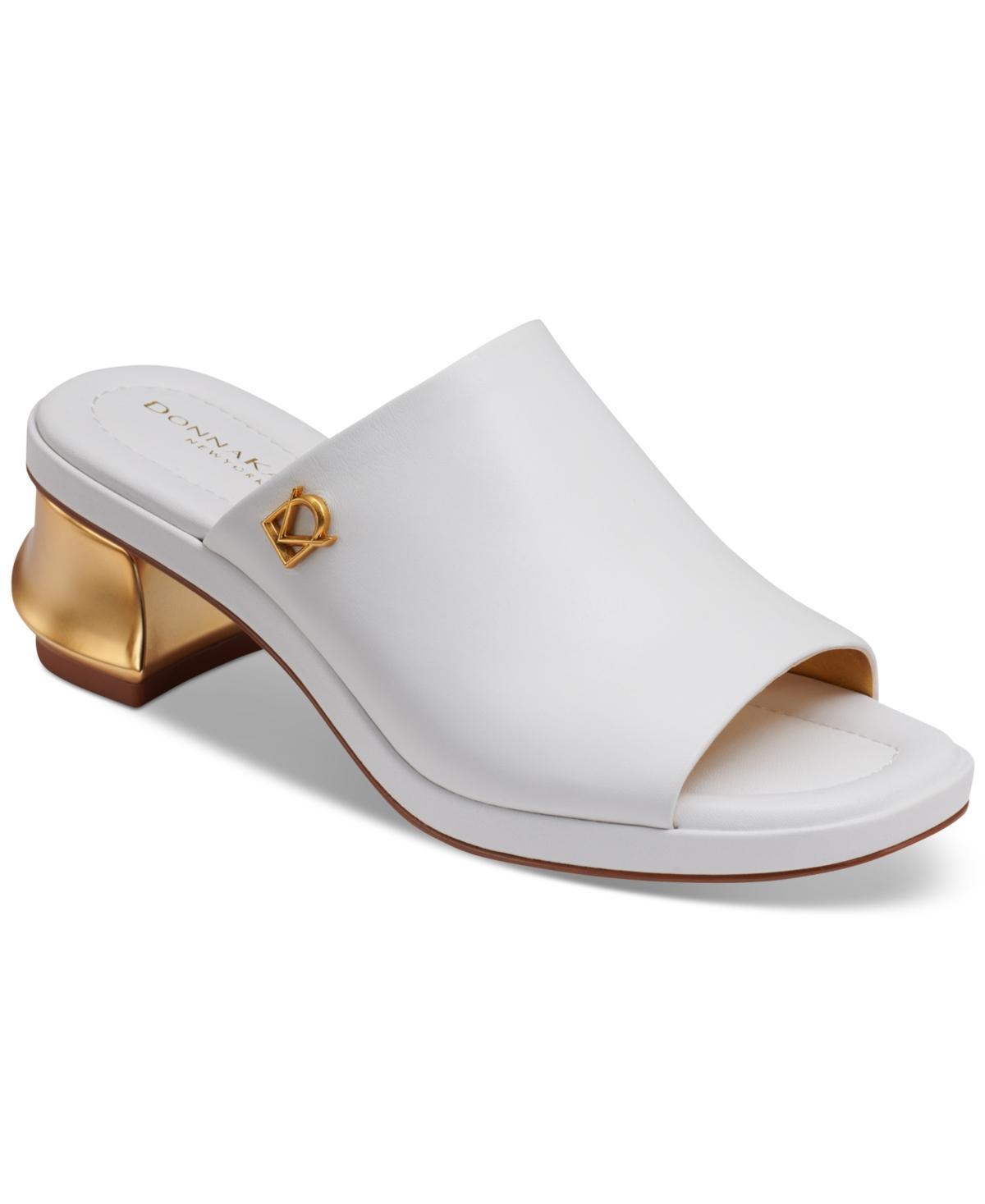 Donna Karan Womens Tinley Leather Peep Toe Mules Product Image