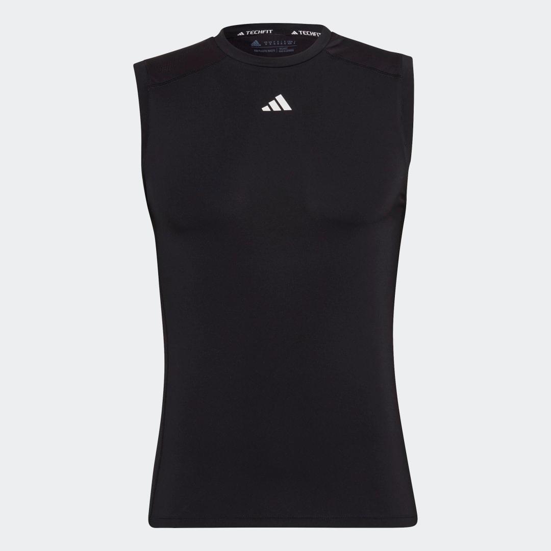 adidas Techfit Training Sleeveless Tee Black 4XL Mens Product Image