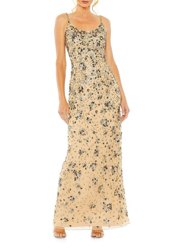 Womens Embellished Scoopneck Gown Product Image