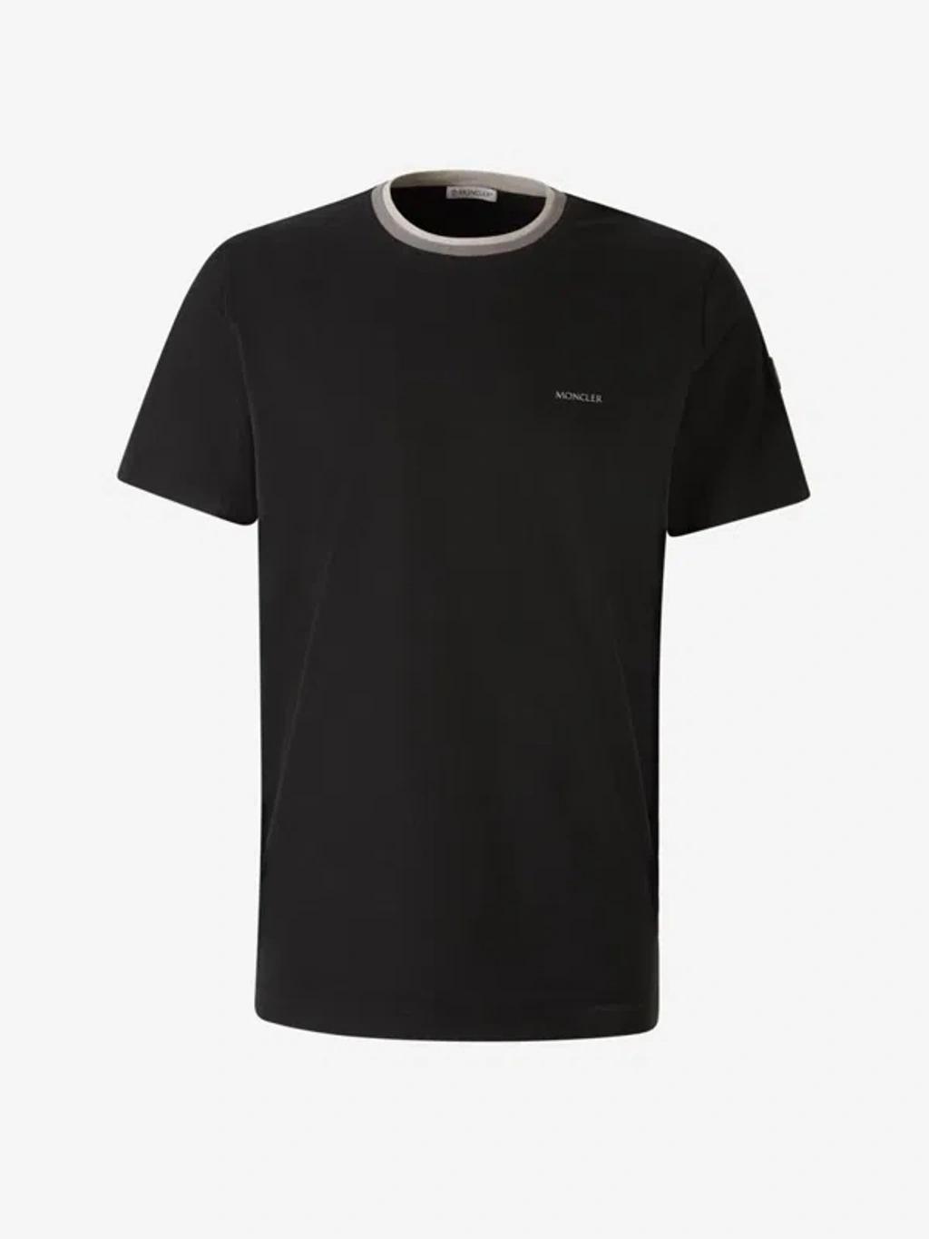 Logo-embossed Cotton T-shirt In Black Product Image