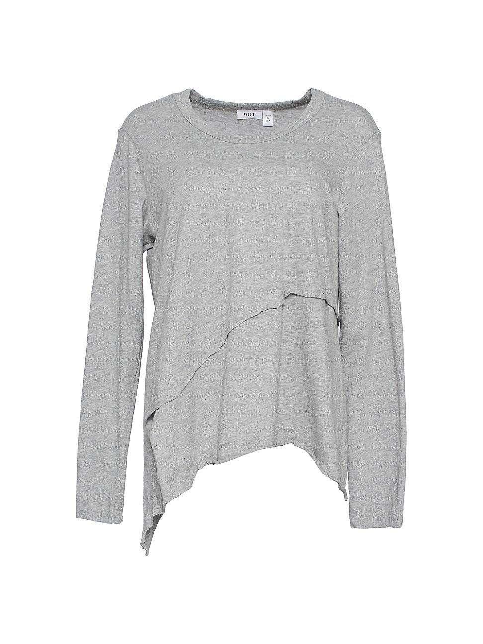 Womens Crew Long Sleeve Easy Crossover Hem Product Image