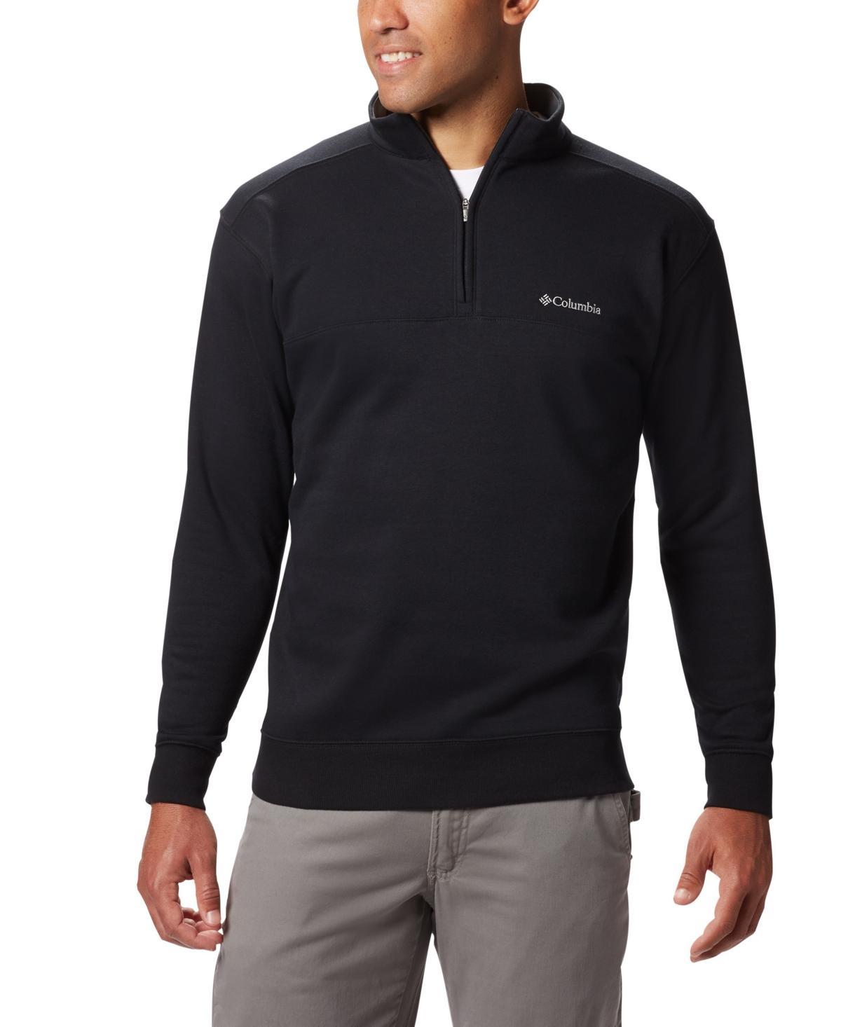 Mens Columbia Hart Mountain II Quarter-Zip Pullover Oatmeal Grey Product Image