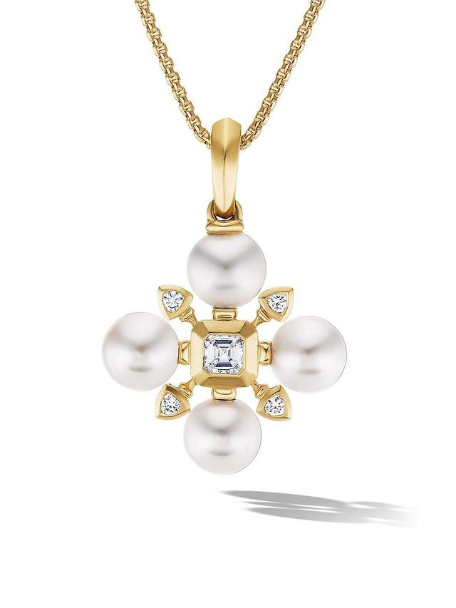 Womens Renaissance 18K-Yellow-Gold, Pearl & Diamond Pendant Necklace Product Image