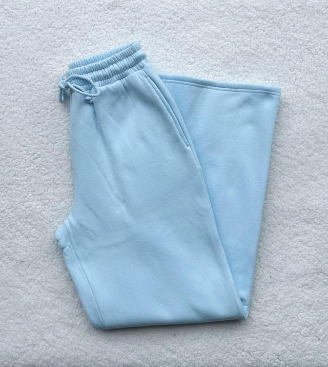 Icy Blue Basic Blank Flare Sweatpants Product Image