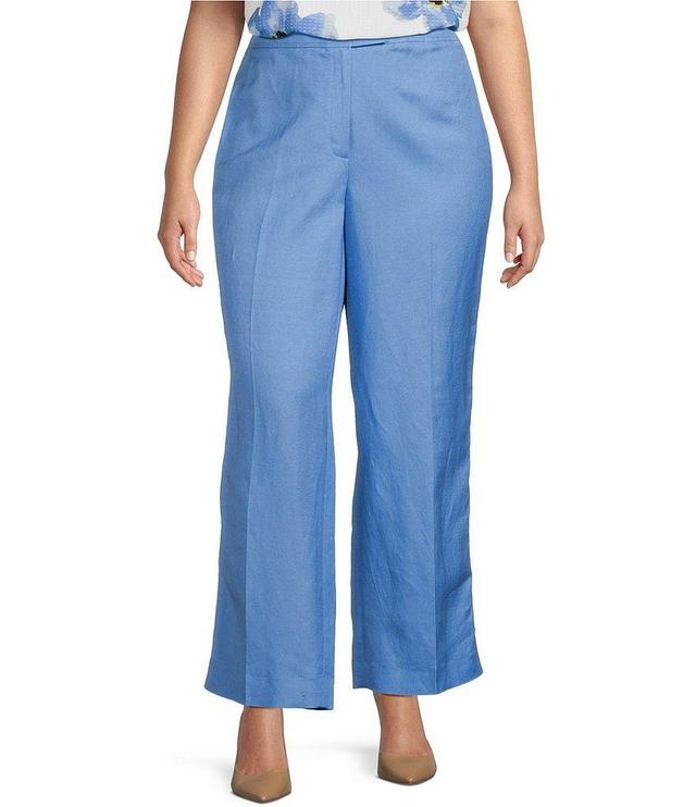 Anne Klein Plus High Rise Fly Front Wide Leg Coordinating Pants Product Image