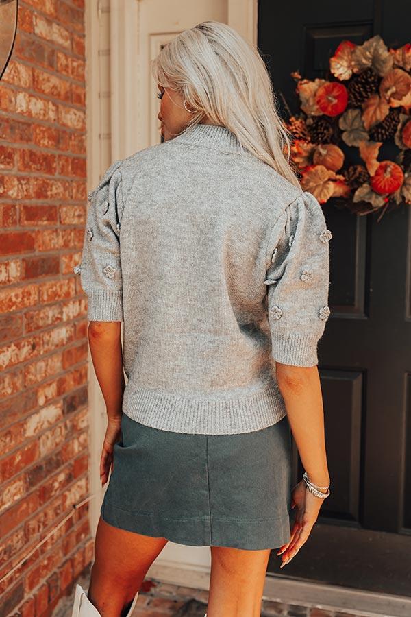 Cabernet Sippin Knit Top in Grey Product Image