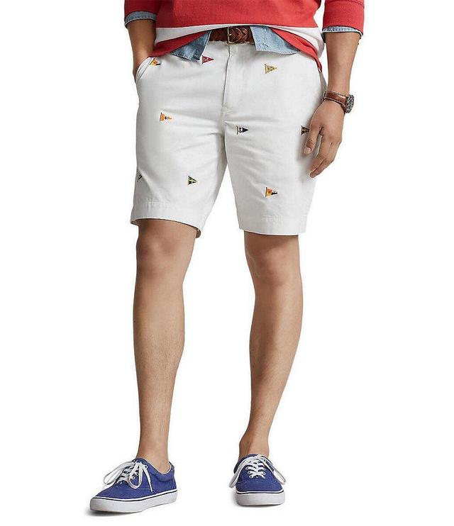 Polo Ralph Lauren Classic-Fit Stretch Embroidered 9.25#double; Inseam Shorts Product Image