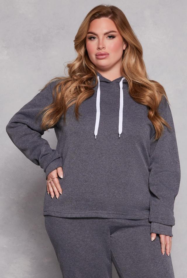 Womens Plus Size Fleece Pullover Hoodie Product Image