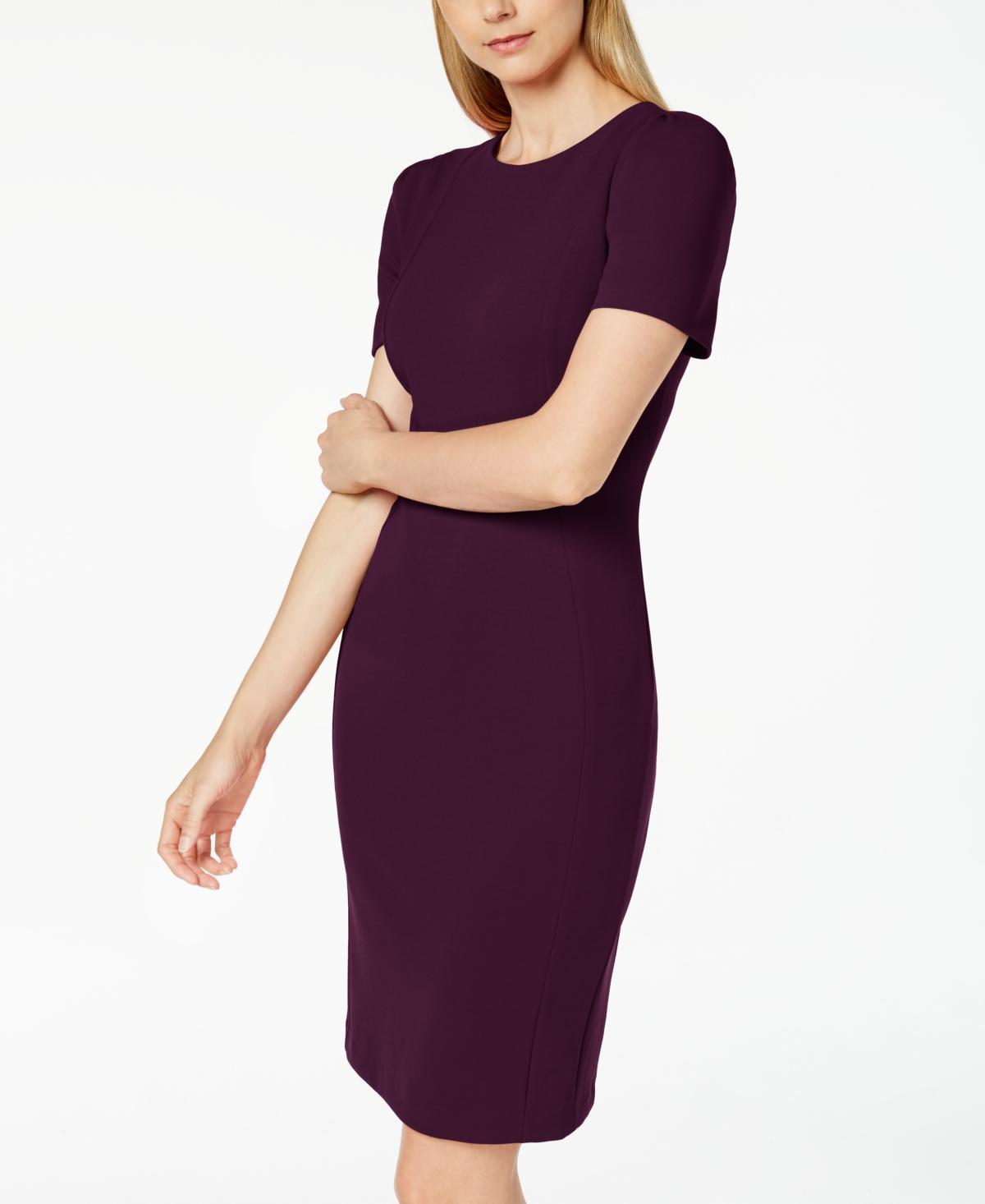 Calvin Klein Womens Round-Neck Short-Sleeve Sheath Dress Product Image