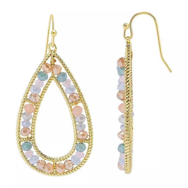 LC Lauren Conrad Gold Tone Pastel Nickel Free Teardrop Earrings, Womens, Multicolor Product Image