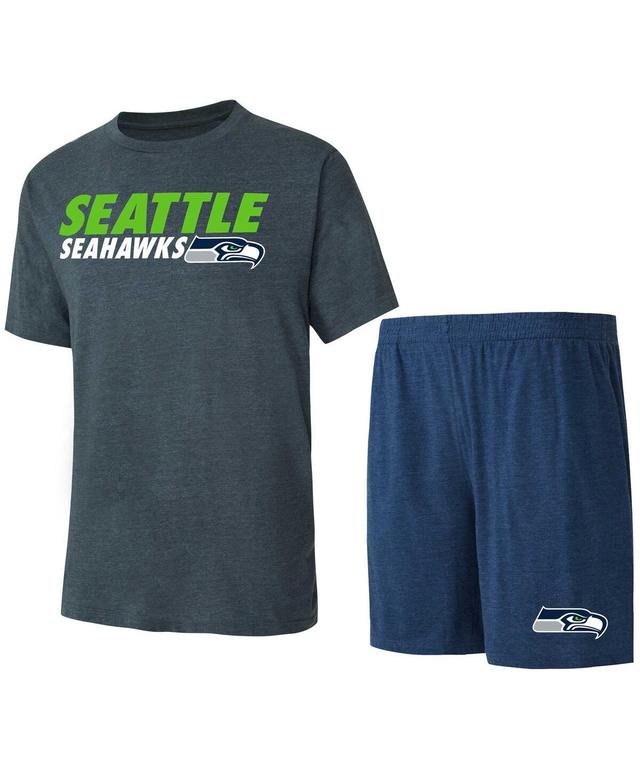 Mens Concepts Sport Navy Seattle Seahawks Meter T-shirt and Shorts Sleep Set - Navy Product Image