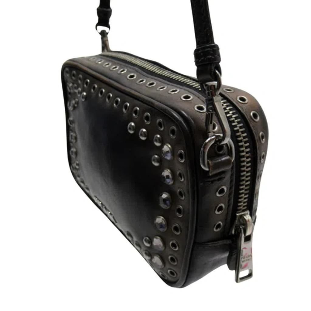 Saffiano Black Leather Shoulder Bag () Product Image