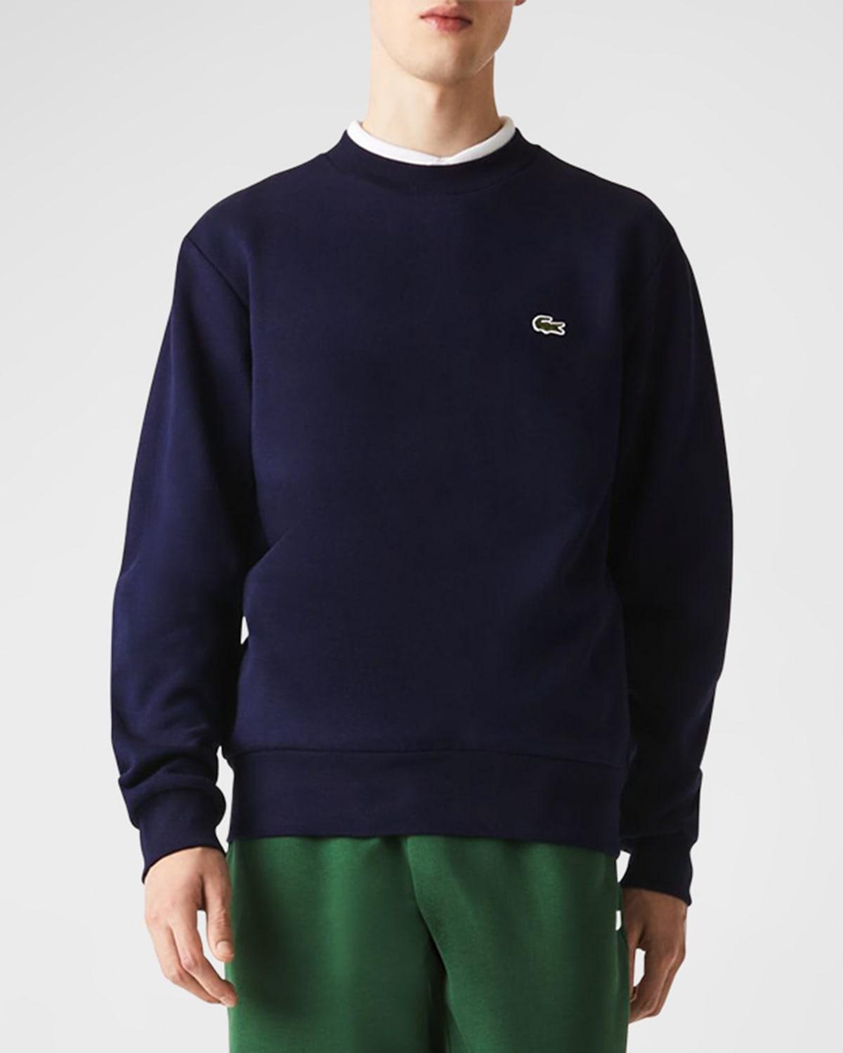 Lacoste Essentials Crew Neck Sweatshirt (Black) Men's Clothing Product Image