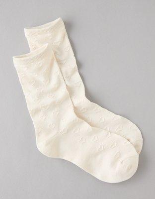 AE Heart Pointelle Crew Socks Product Image