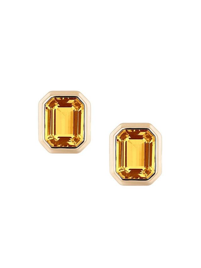 Womens Manhattan 18K Gold & Citrine Stud Earrings Product Image