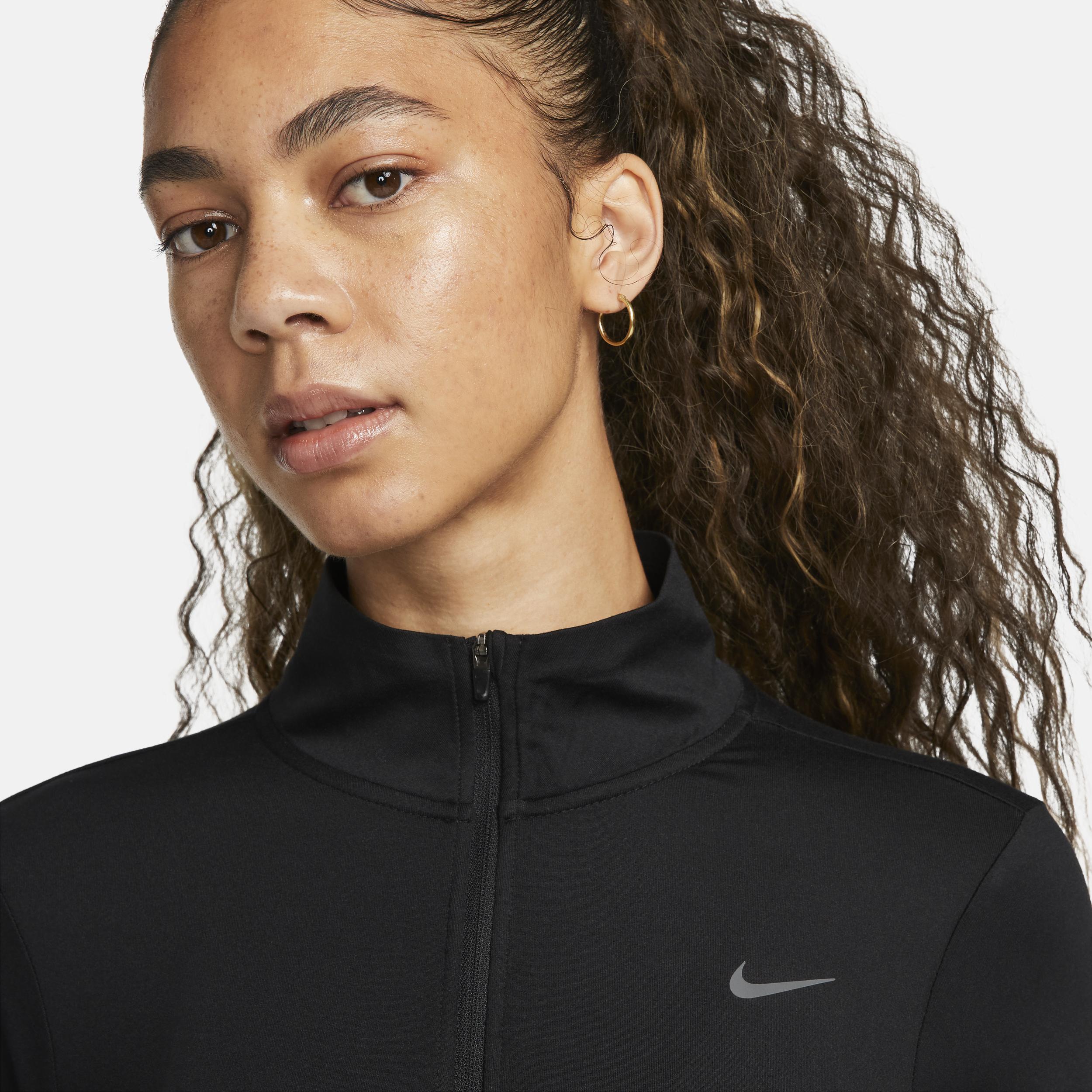 Nike Womens Swift Element Dri-FIT UV Half-Zip - White/Black Product Image