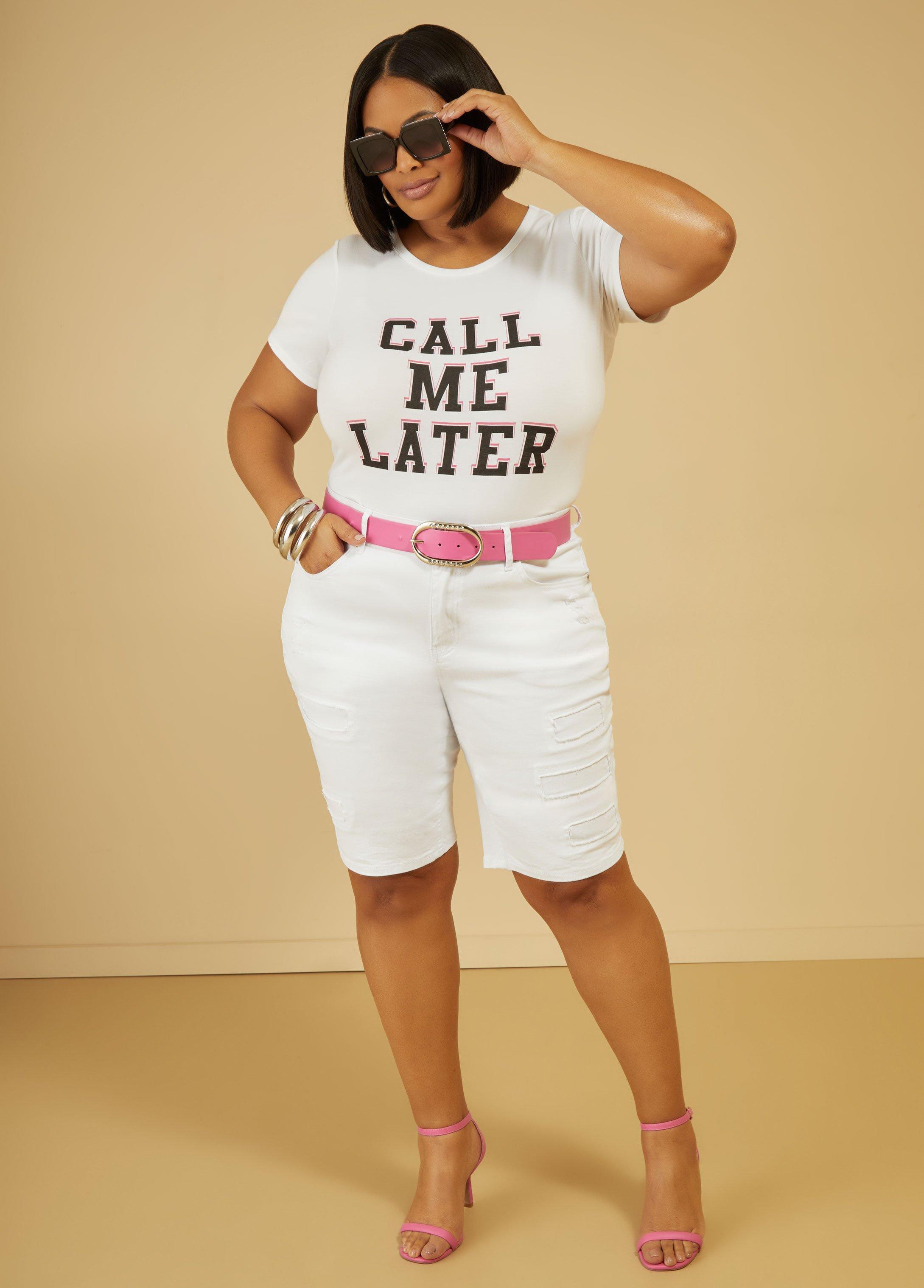 Plus Size Call Me Later Graphic Tee Ashley Stewart Product Image