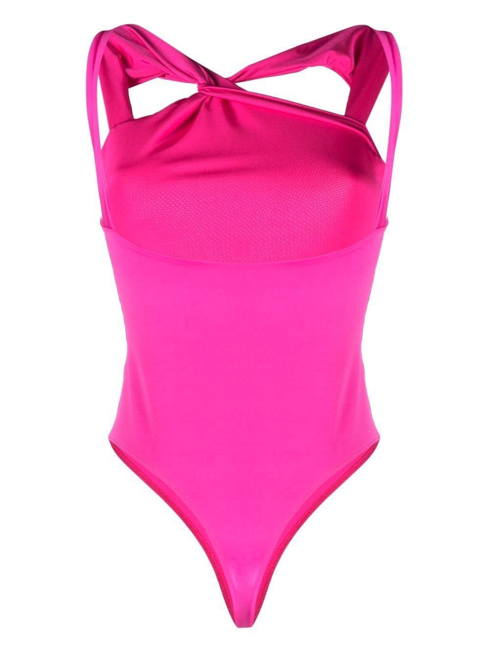 Twist-detail Square-back Body In Pink Product Image