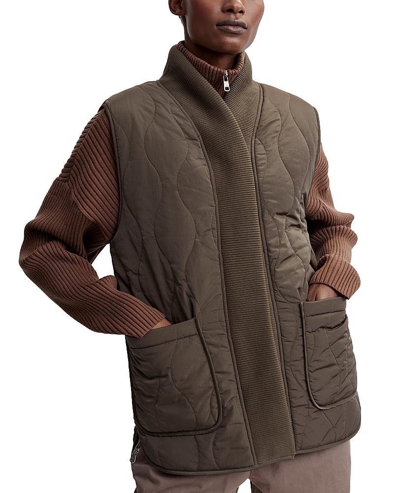 Varley Covey Reversible Quilt Gilet (Crocodile/Fallen Rock) Women's Clothing Product Image