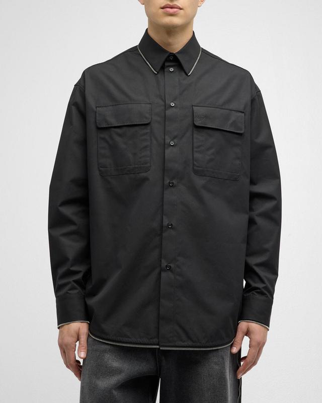 Mens Zip-Trim Military Shirt Product Image