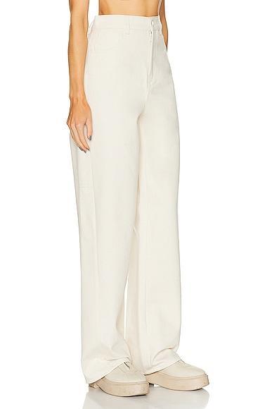 MAX MARA Twill Trousers In Ivory Product Image