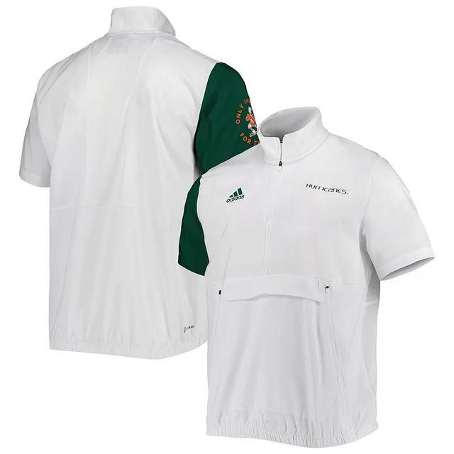 Mens adidas Miami Hurricanes M STM AEROREADY Half-Zip Jacket Product Image