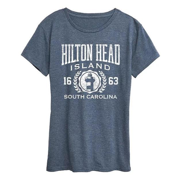 Womens Hilton Head Island Collegiate Graphic Tee Blue Product Image