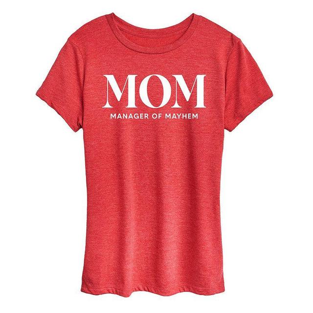 Womens Mom Acronym Graphic Tee Grey Red Product Image