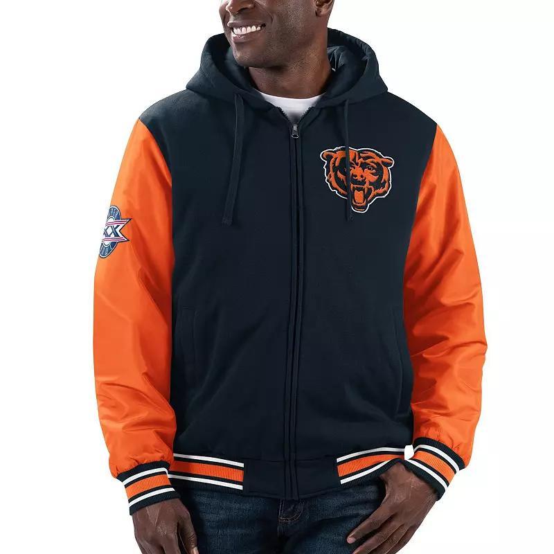 Mens G-III Sports by Carl Banks /Orange Chicago Bears Player Option Full-Zip Hoodie Blue Product Image