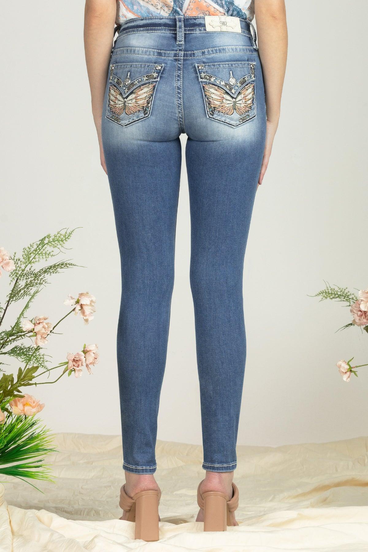 Vibrant Winged Skinny Jeans Product Image