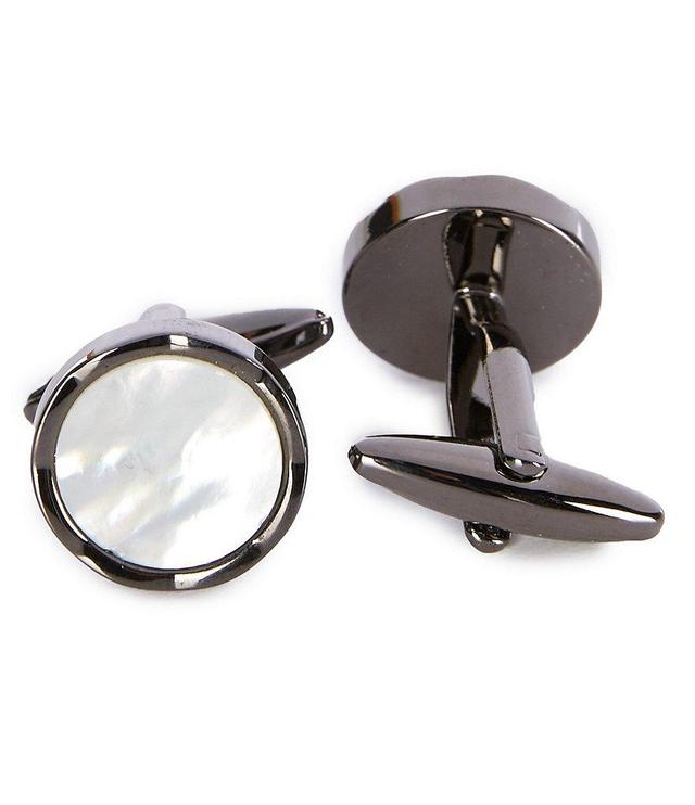 Murano Polished Gunmetal/Genuine Mother-Of-Pearl Cuff Links Product Image