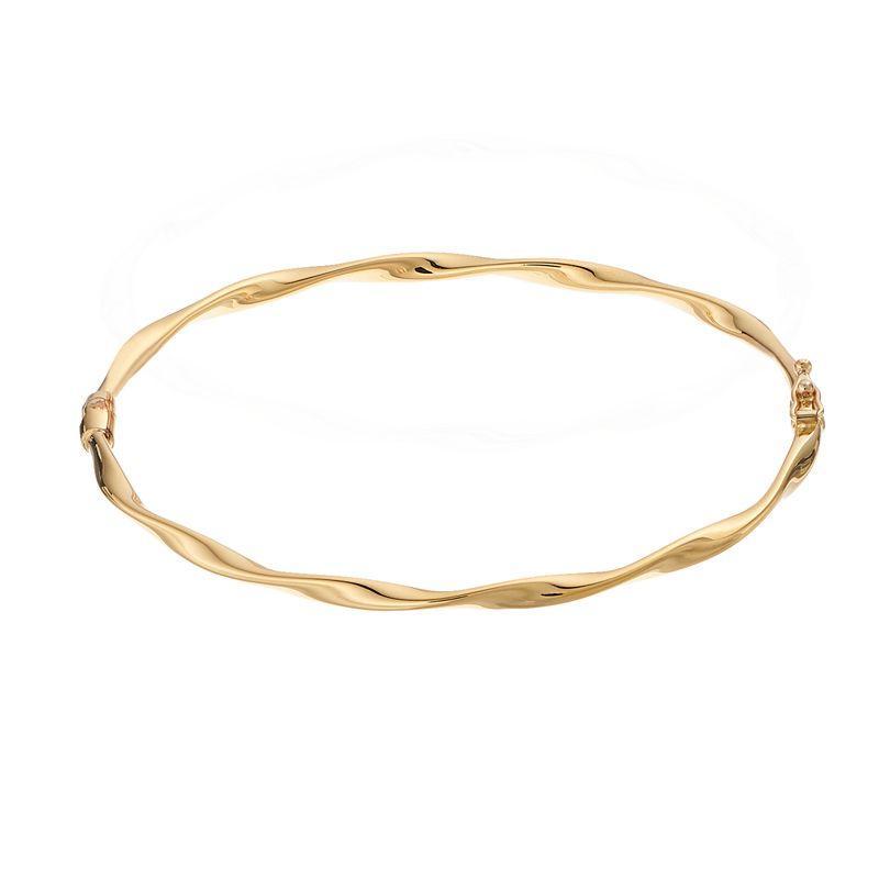 14k Gold Vermeil Twisted Oval Bangle Bracelet, Womens Product Image