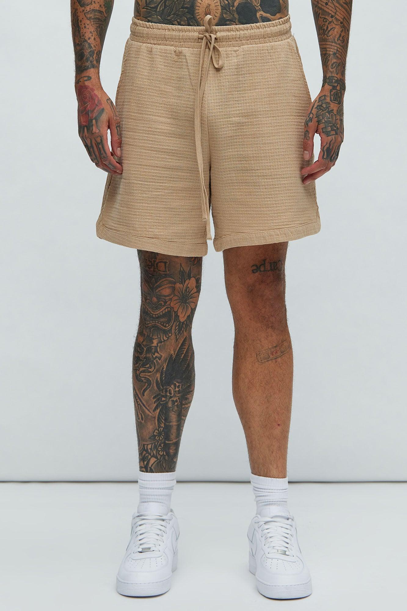 Belgian Textured Warmup Shorts - Tan Product Image