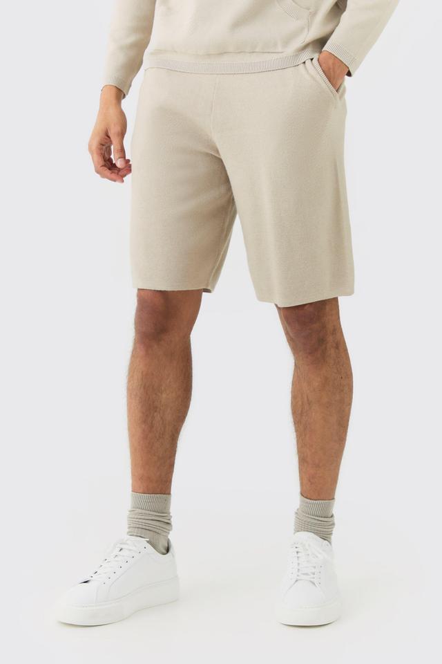 Relaxed Mid Length Knitted Short | boohooMAN USA Product Image