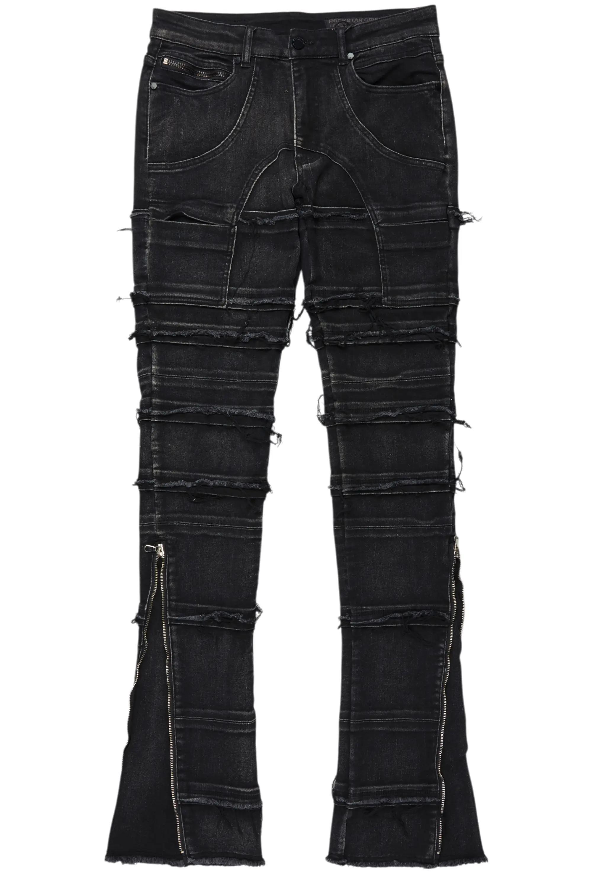 Horado Dark Grey  Stacked Flare Jeans Male Product Image