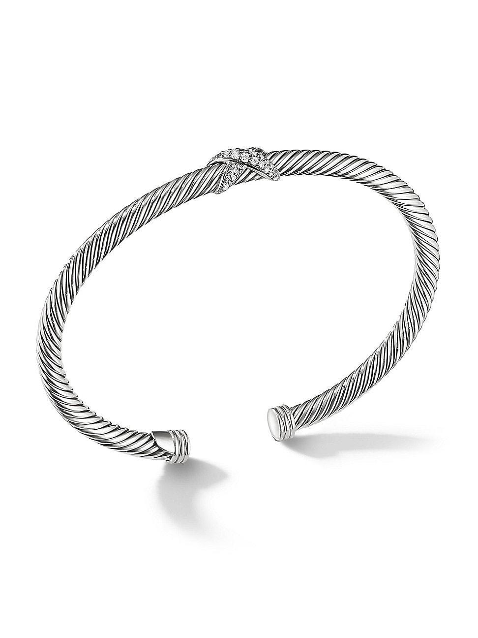 Womens X Crossover Bracelet with Diamonds Product Image