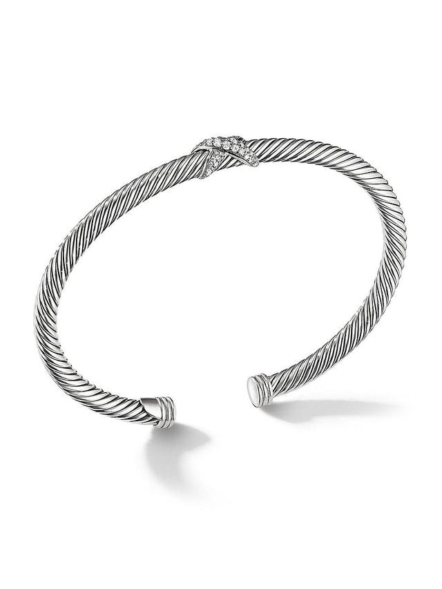 Womens X Crossover Bracelet with Diamonds Product Image