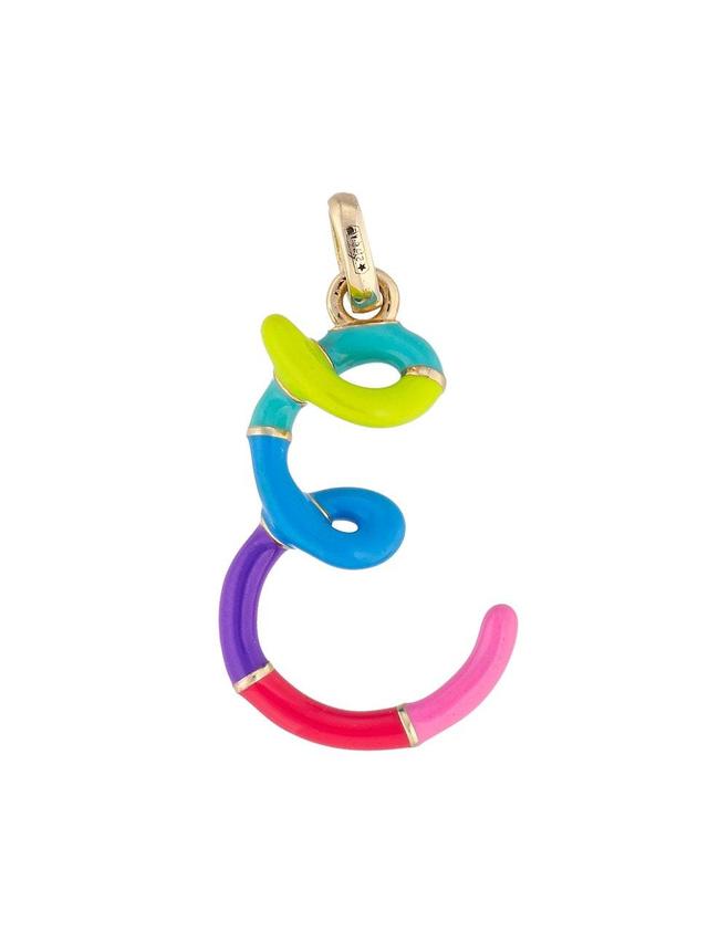 Womens Save The Colors 9K Gold & Rainbow Enamel Letter Necklace Product Image