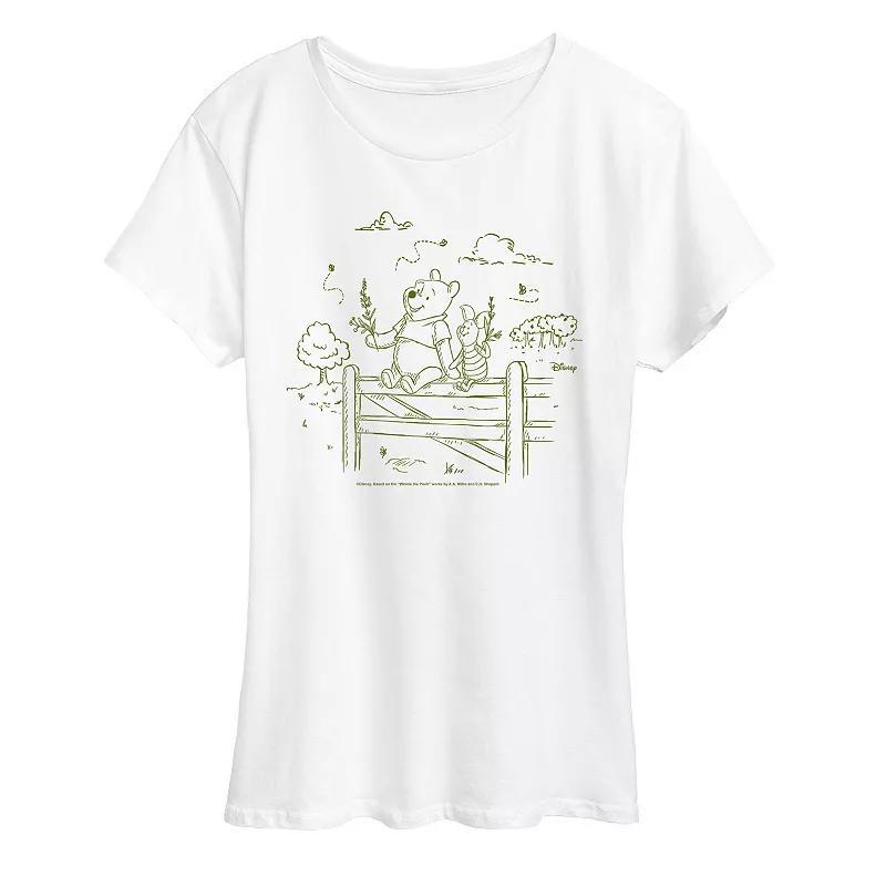 Disneys Winnie The Pooh Womens Fence Graphic Tee Product Image