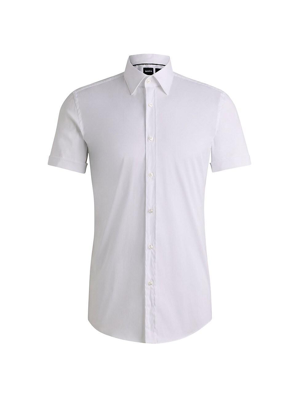 Mens Slim-Fit Shirt in Easy-Iron Stretch Poplin Product Image