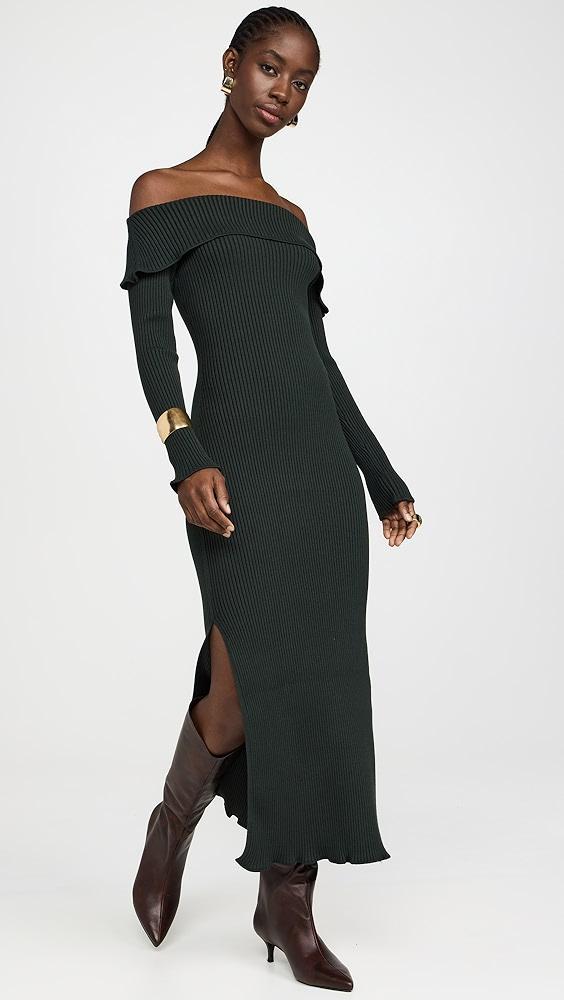 AMUR Meadow Lettuce Edge Midi Dress | Shopbop Product Image