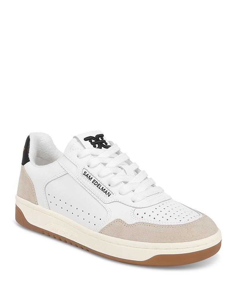 Sam Edelman Womens Harper Lace-Up Low-Top Court Sneakers - White Product Image