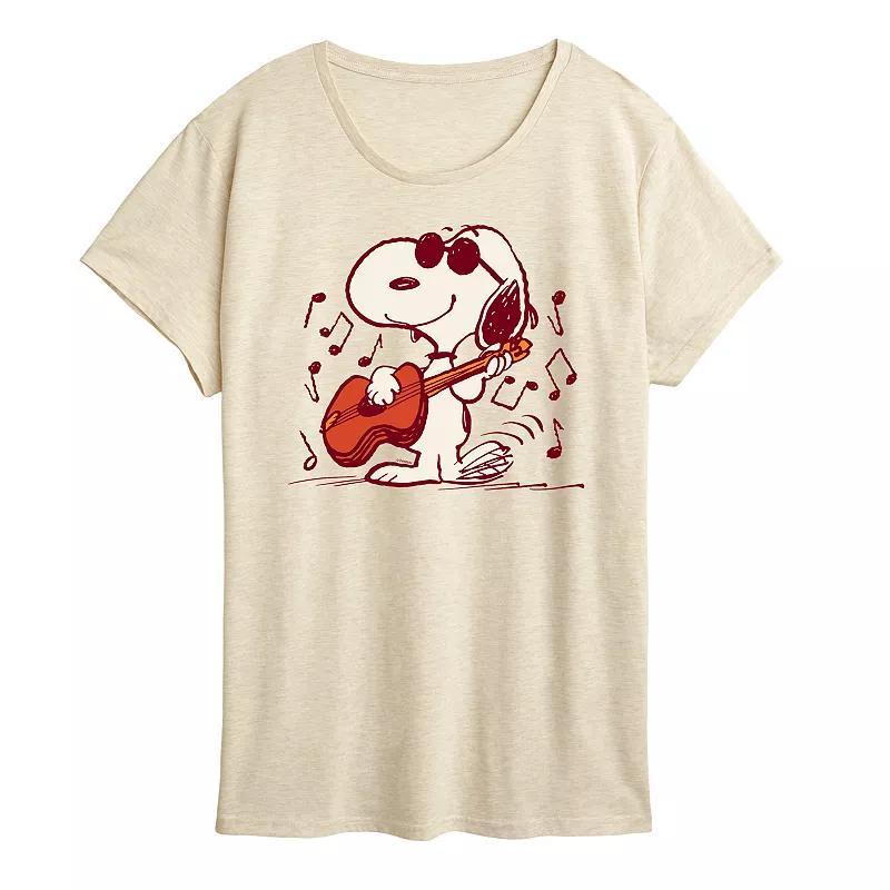 Womens Peanuts Snoopy Joe Cool Guitar Graphic Tee Product Image