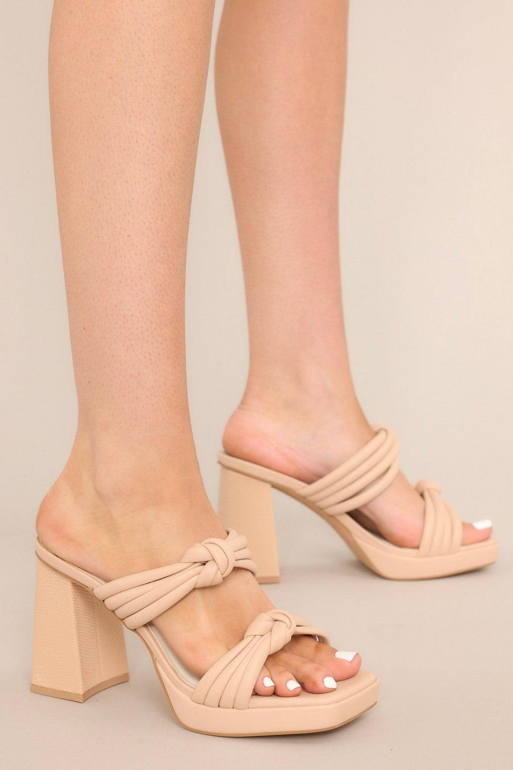 Made To Believe Beige Heels Product Image