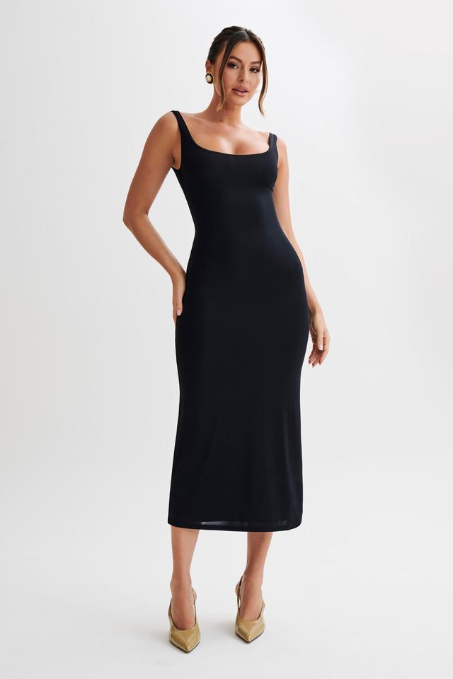 Augustine Slinky Scoop Midi Dress - Black Product Image