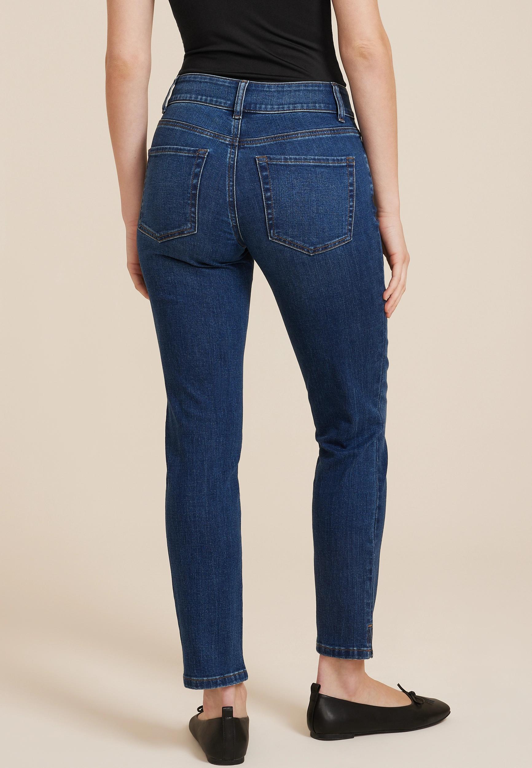 m jeans by maurices™ Curvy High Rise Slim Straight Ankle Jean Product Image