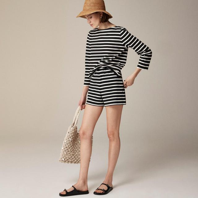 Pull-on short in stripe mariner cotton Product Image