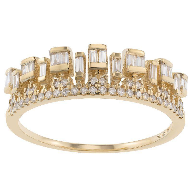 Luxle 14k Gold 1/2 Carat T.W. Diamond Baguette Ring, Womens Yellow Product Image