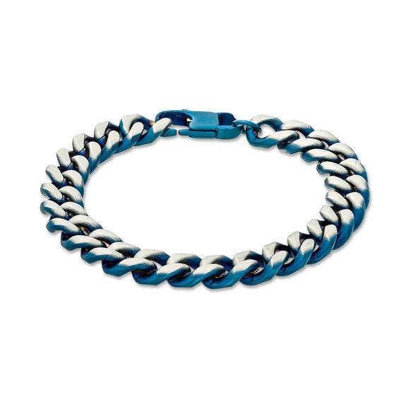 Men's 10.0mm Curb Chain Bracelet in Two-Tone Stainless Steel - 8.5" Product Image