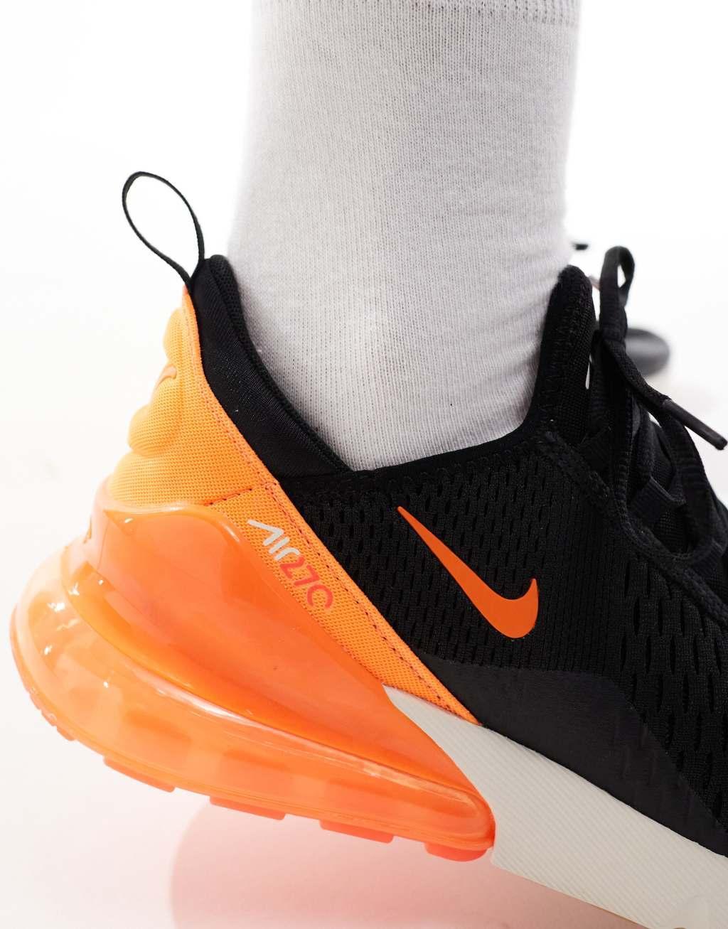 Nike air max 270 sneakers in black and orange Product Image